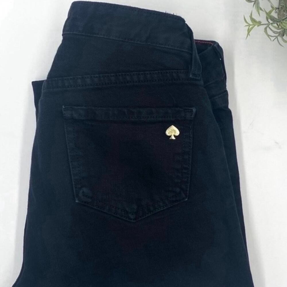 Kate Spade NY Black Seize the Day Browne St Gold Spade Emblem Jeans Sz 26